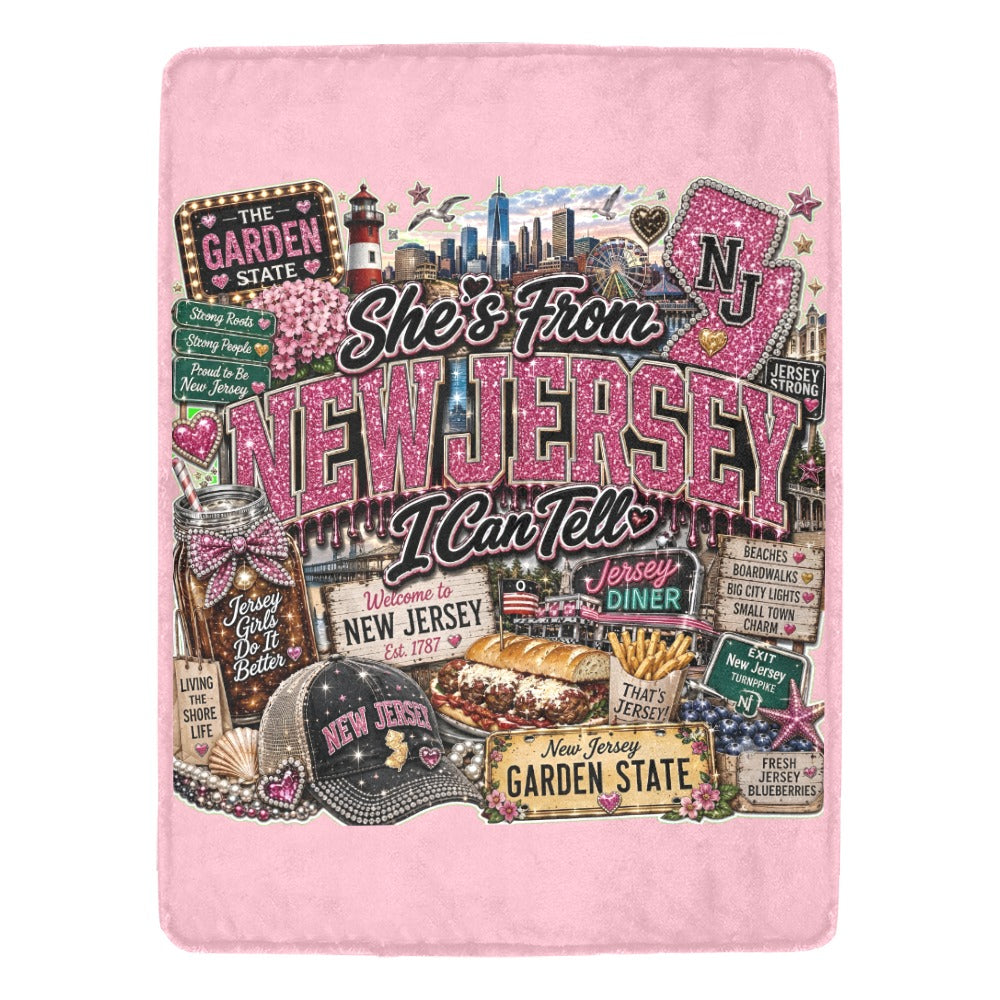 Pink She's From New Jersey Blanket