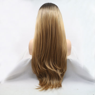 13*3" Lace Front Wigs Synthetic Long Straight 24" 130% Density - Fashions Envy