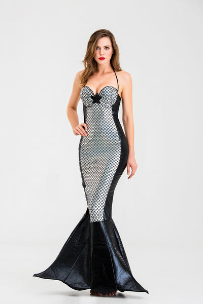 Mermaid Scale Fishtail Costume Dress - Sweetheart Neckline Gown