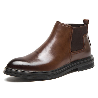 Men's Pointed High-top Leather Shoe Boots