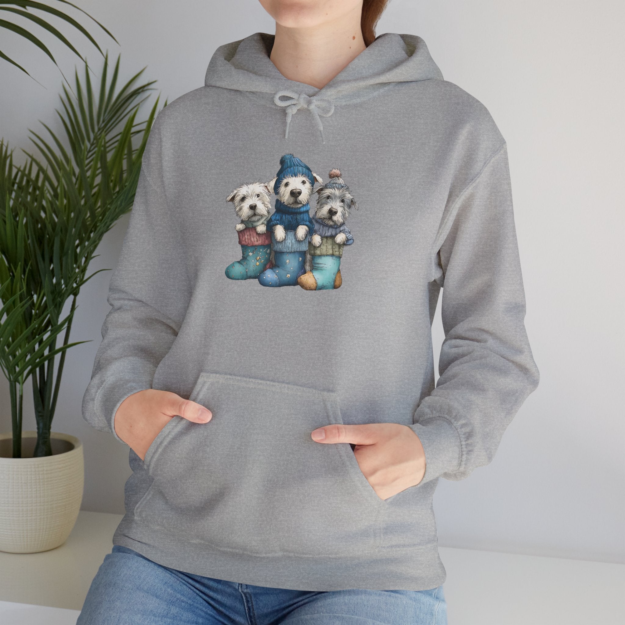 Stocking Pups Hoodie - Festive Christmas Dog Sweatshirt