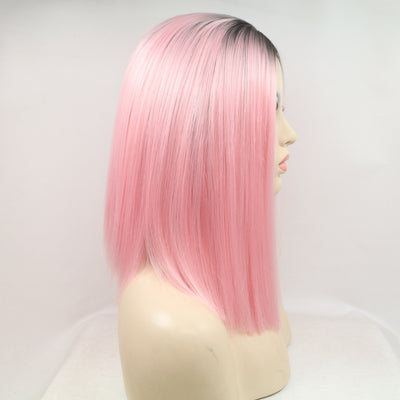 13*3" Lace Front Wigs Synthetic Mid-length Straight 12" 130% Density - Fashions Envy