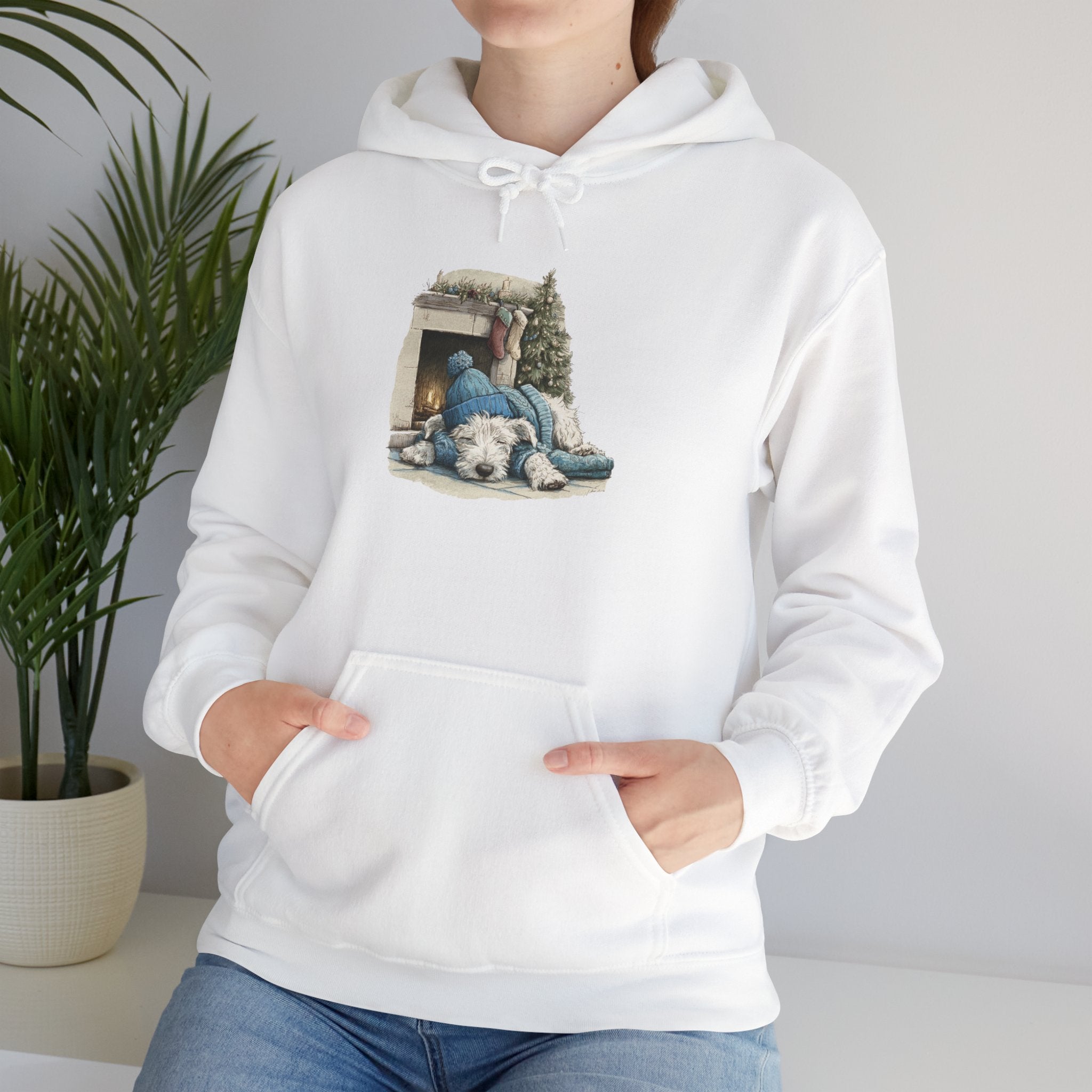 Fireplace Pup Hoodie - Cozy Christmas Dog Sweatshirt