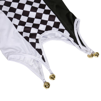 Harlequin Jester Costume Set - Diamond Corset with Bells