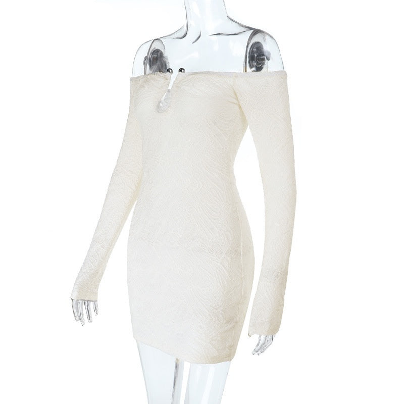 Apricot Allure Dress - One-Shoulder Bodycon Style - Fashions Envy