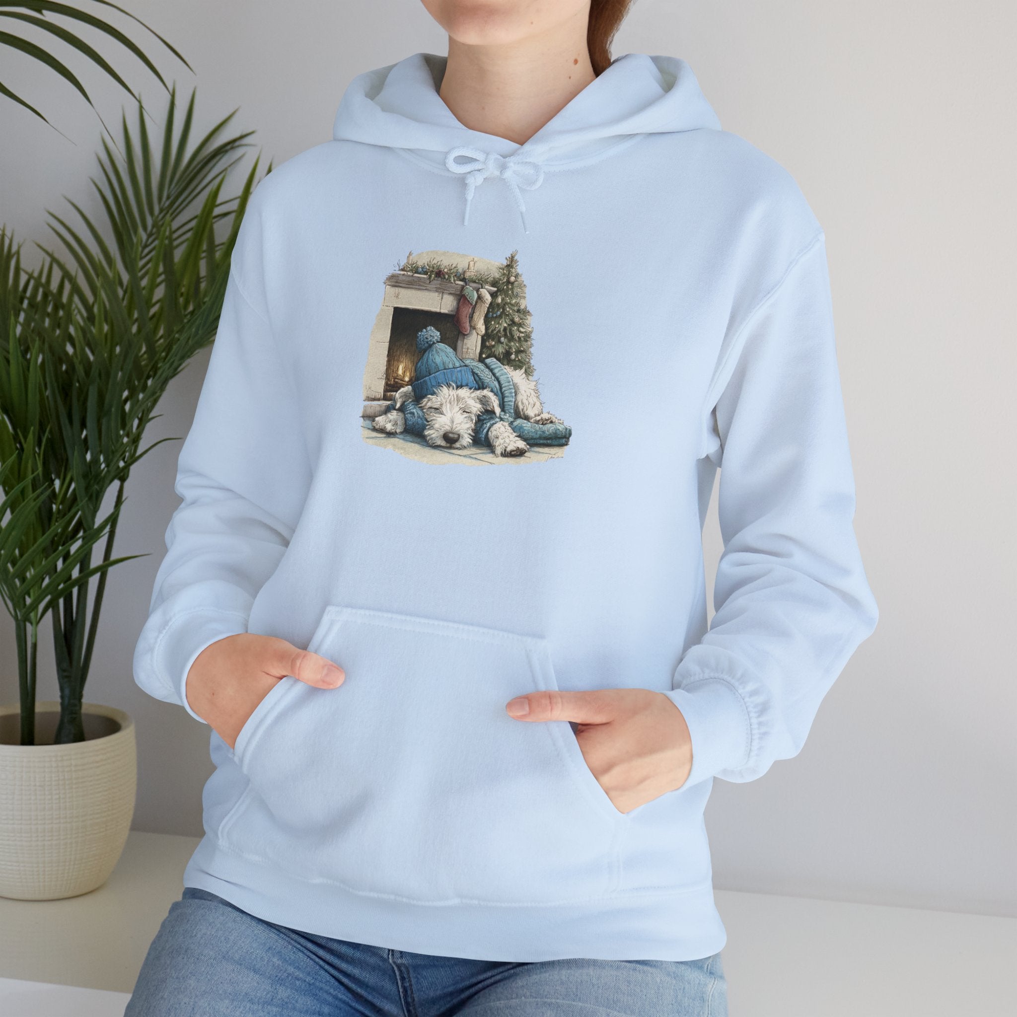 Fireplace Pup Hoodie - Cozy Christmas Dog Sweatshirt