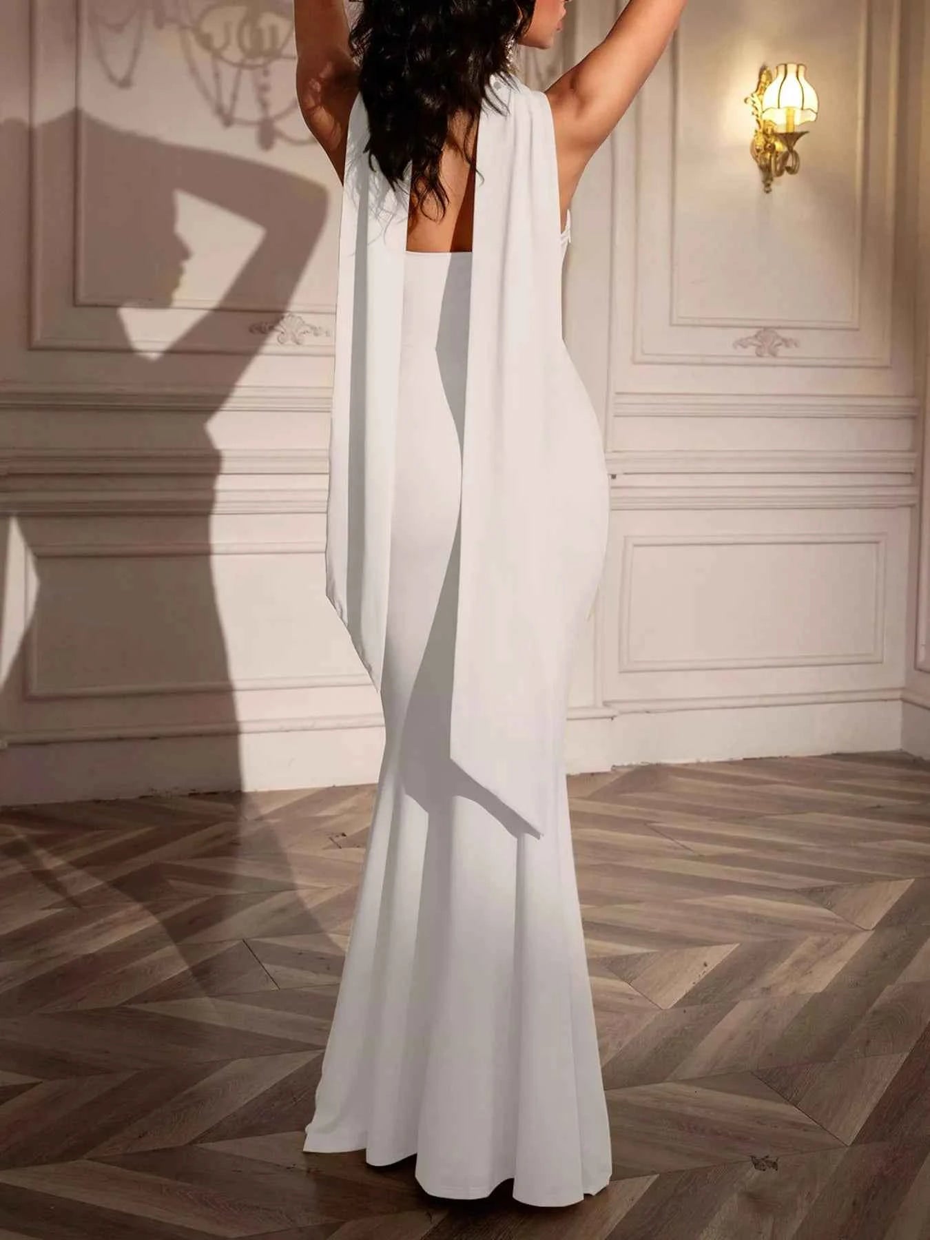 Tube Mermaid Maxi Dress with Scarf Detail