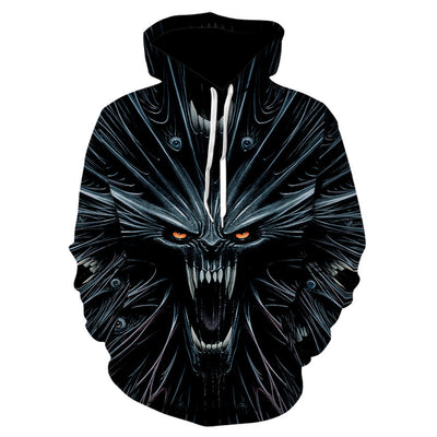 Scary Skull Print Hoodie - Halloween Sweatshirt