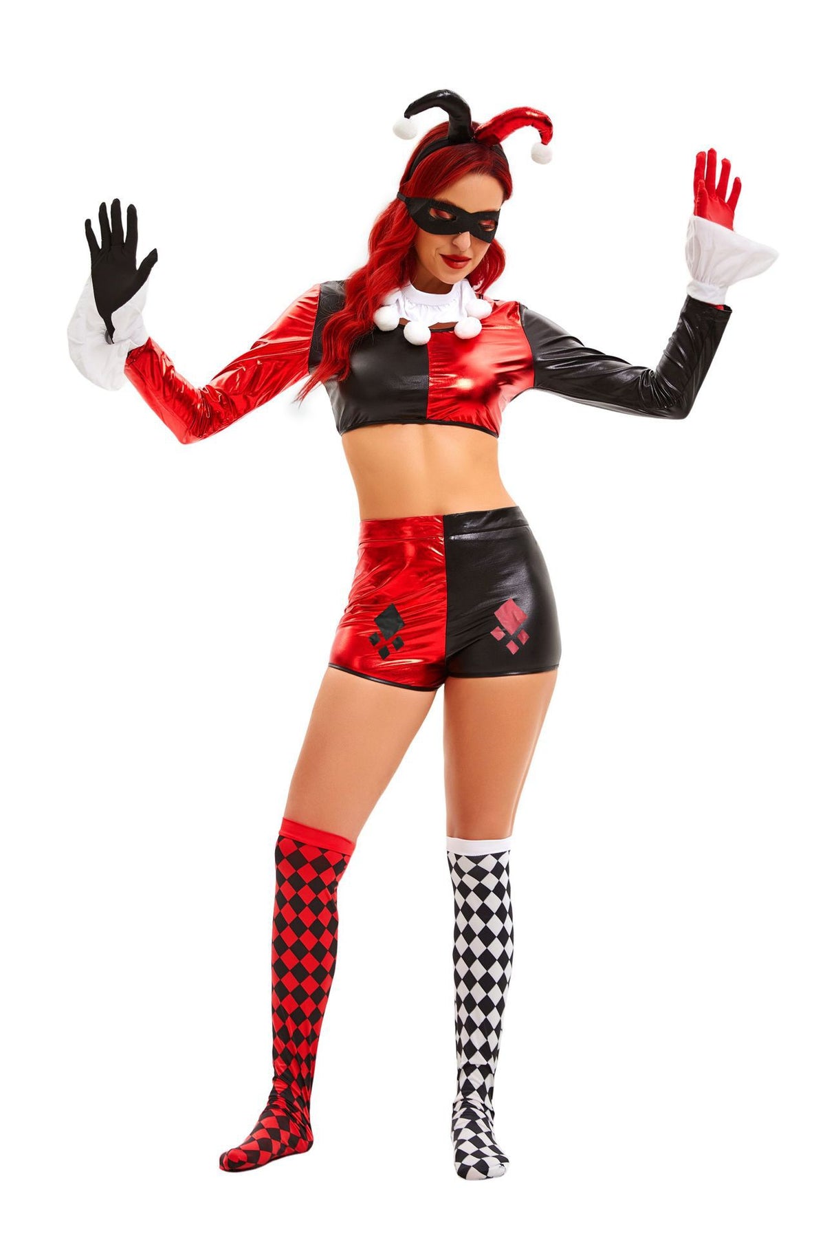 Sexy Jester Halloween Costume - Harley Quinn Clown Outfit