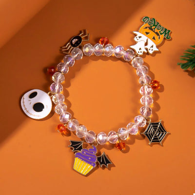 Halloween Charm Bracelet - Beaded Spooky Jewelry - Fashions Envy