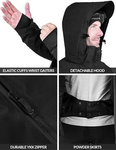Heated Ski Jacket - 12V Battery 5 Zone Men's Winter Coat - Fashions Envy