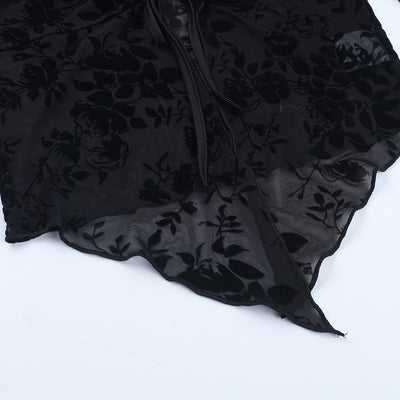 Long Sleeve Square Neck Top - Black Fitted Pullover