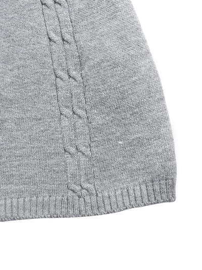 Cable-Knit Sweater Dress - Bow-Trimmed Keyhole Neckline