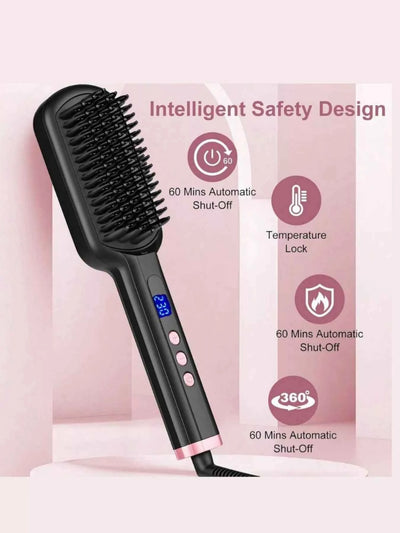 Hair Straightening Comb - Anti-Scald Heated Brush