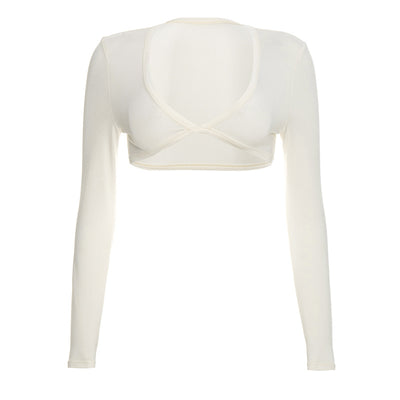 Three-Piece Capri Activewear Set - V-Neck Top and Halter Bra
