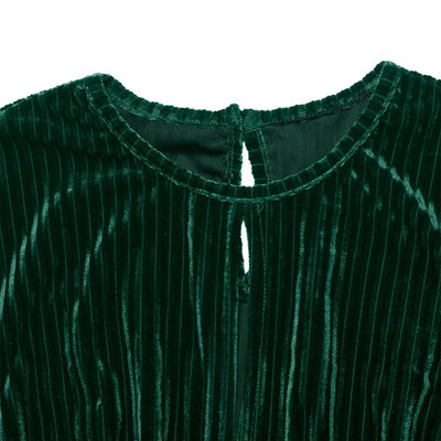 Christmas Ribbed Mini Dress - Keyhole Neck and Defined Waist