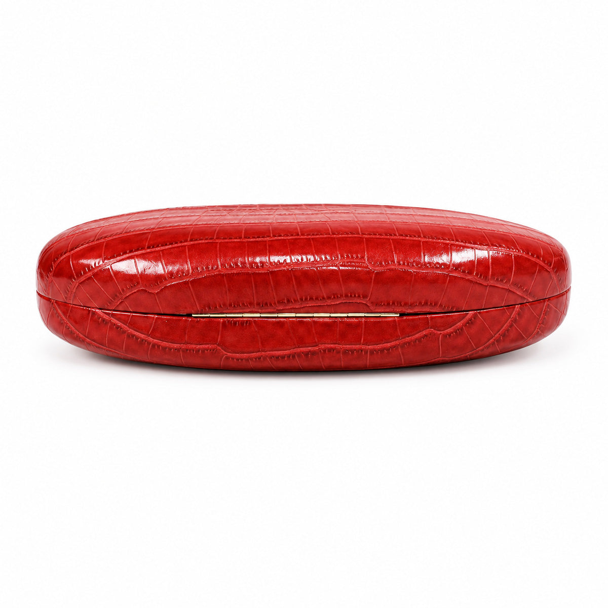 Crocodile Pattern Evening Bag - Oval Handle & Chain Strap
