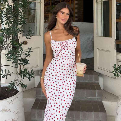 Style Women's Sweetheart One-Shoulder Lace Hem Floral Print Strapless Dress