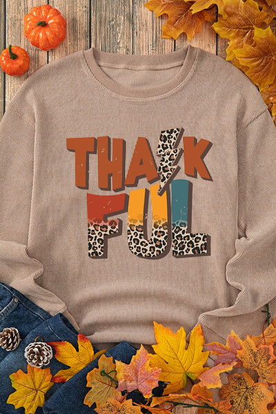 Letter Graphic Round Neck Long Sleeve Sweatshirt - Fashions Envy