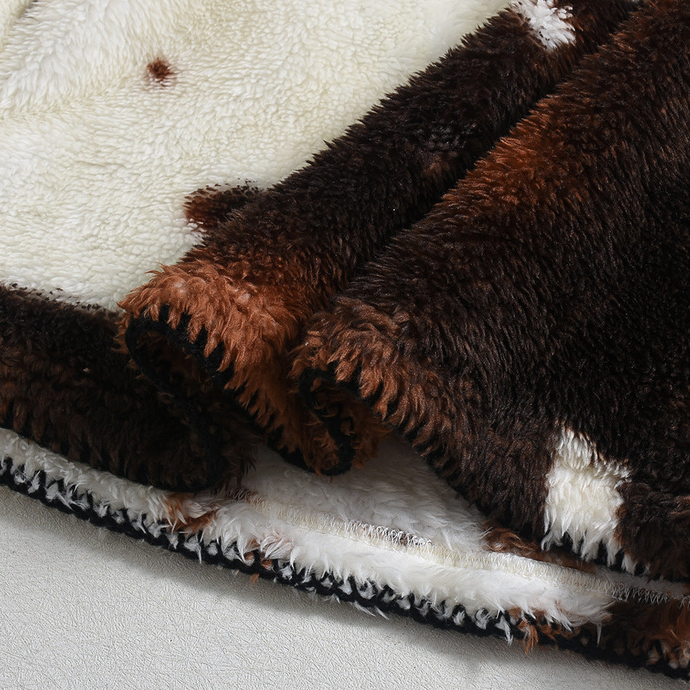 Cow Print Mini Skirt - Knitted Cashmere Fleece