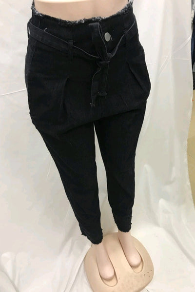 High Waisted Washed Pencil Jeans - Plus Size Denim Pants