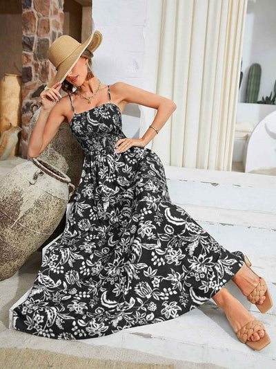 Floral Maxi Dress - Flowy Spaghetti Strap Summer Style