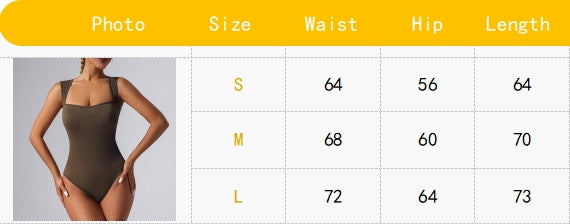 Sculpted Fit Bodysuit - Square Neck Yoga Activewear
