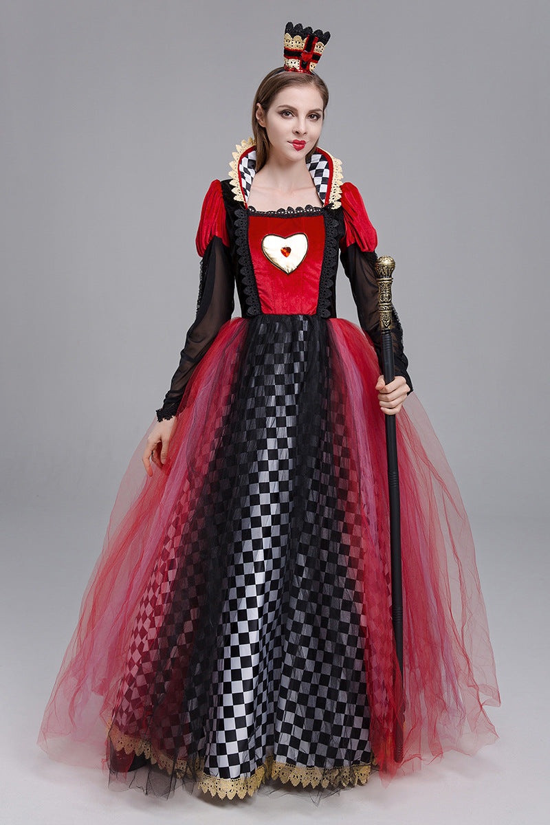 Halloween Queen of Hearts Costume - Checkerboard Skirt and Tulle