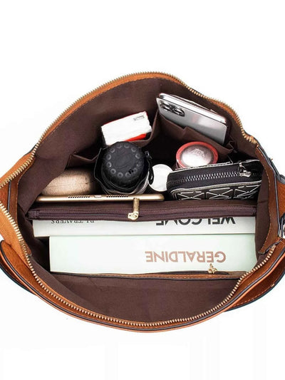 Leather Tote Bag - Medium Classic Handbag - Fashions Envy