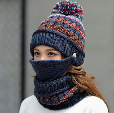 Warm Winter Beanie Hat Set - Neck and Face Cover