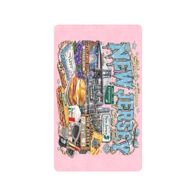 Pink She's From New Jersey Doormat - NJ Collage Welcome Mat 30x18