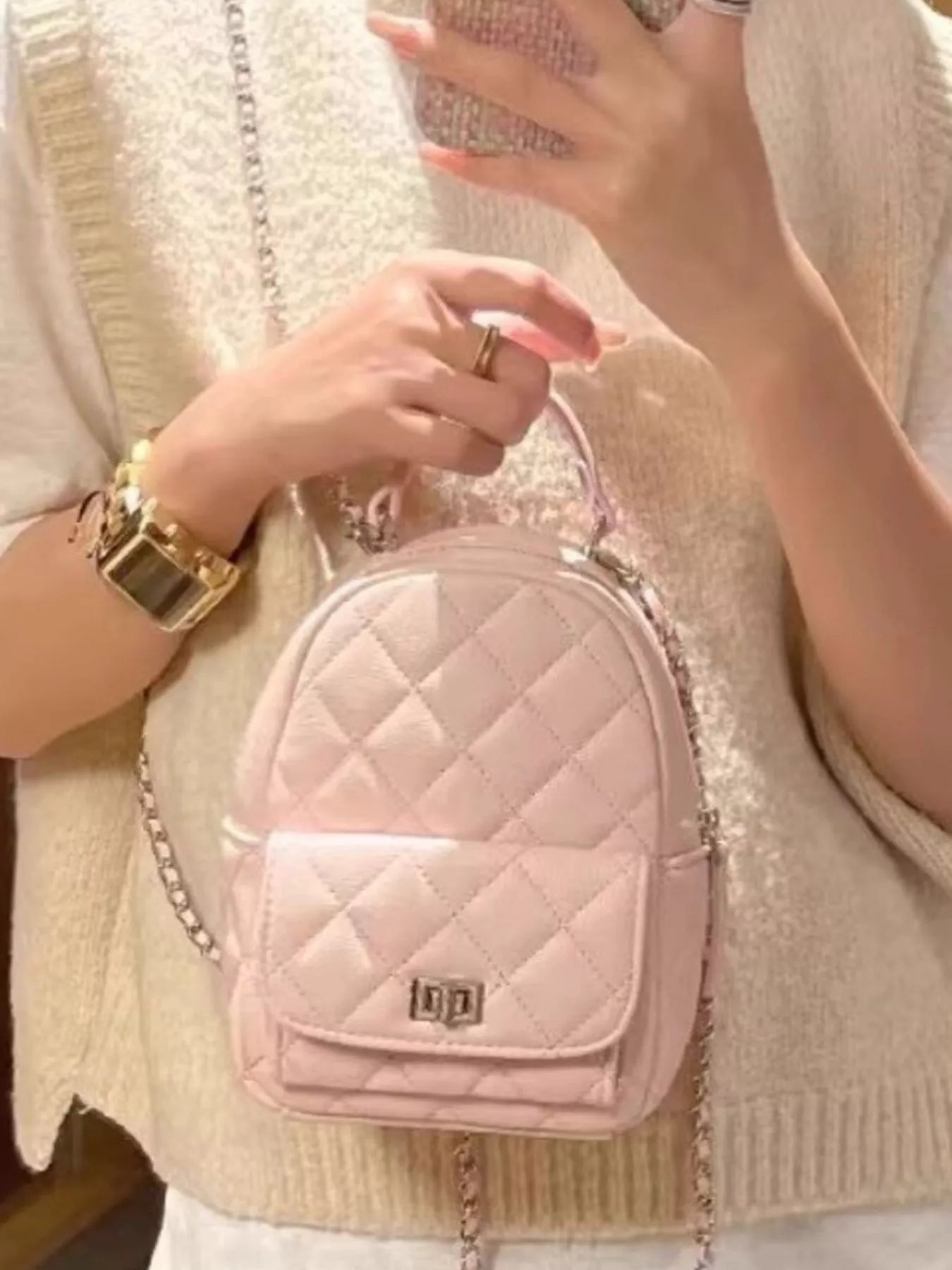 chic mini backpack Best Quilted Bag Un Weighted Dawg Authentic Moschino Milano Leather and versatile style for Model:9' / 6WT STONE FLY Combo