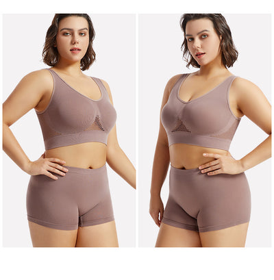 Plus Size Lingerie for Women - Seamless Sports Bra Set