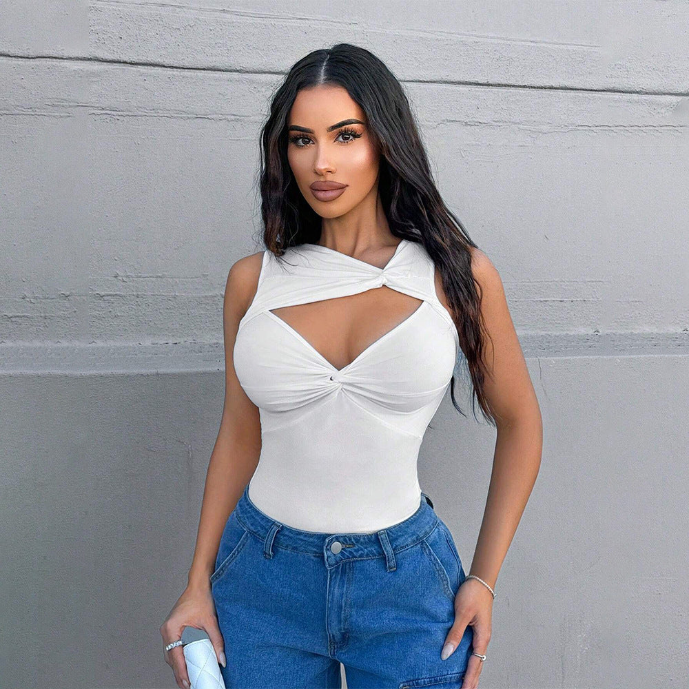 European and American women's irregular camisole vest slim fit sleeveless top