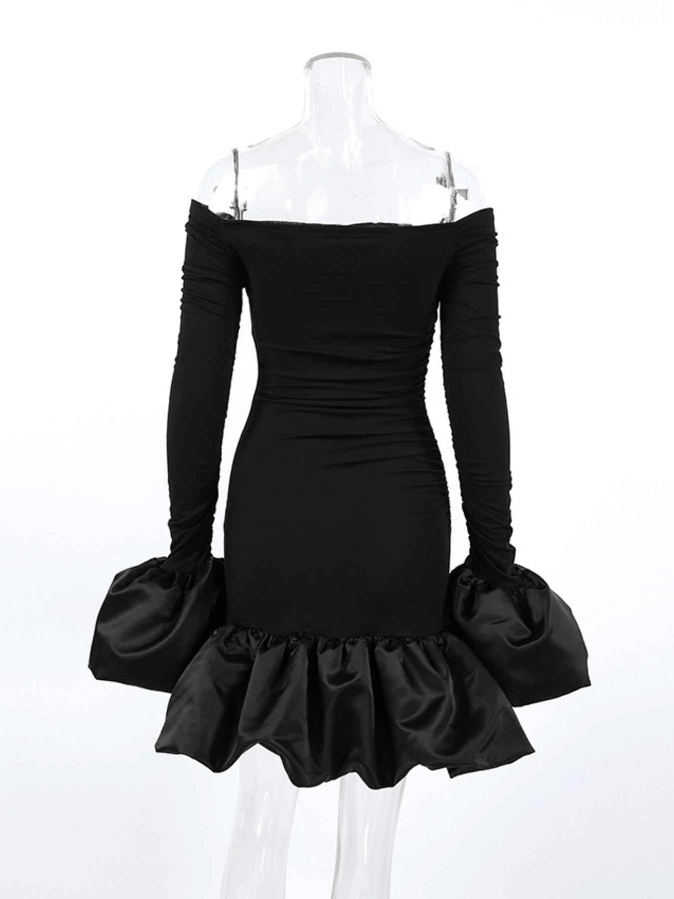 Off-Shoulder Mini Dress - Ruffle Hem Party Style