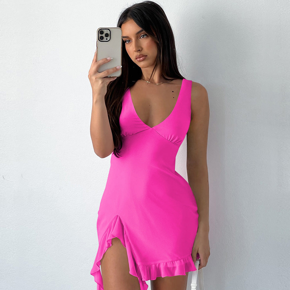Pure Color Hot Girl Skirt Pure Desire Style European And American Women - Fashions Envy