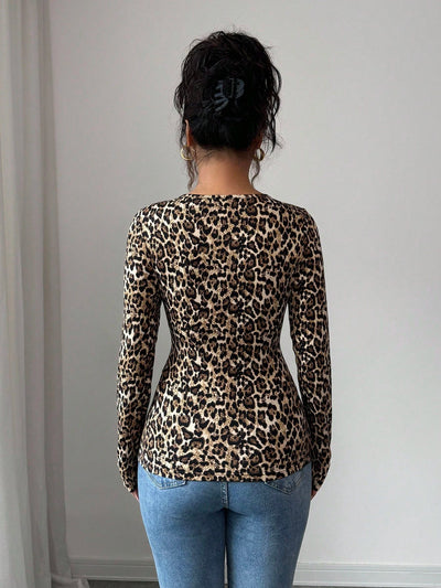 Asymmetric Top - Hollow-Out Metal Decorated Slim Fit