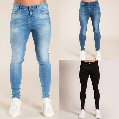 Men's Jeans with Ripped Design Style Skinny Fit Long Pants