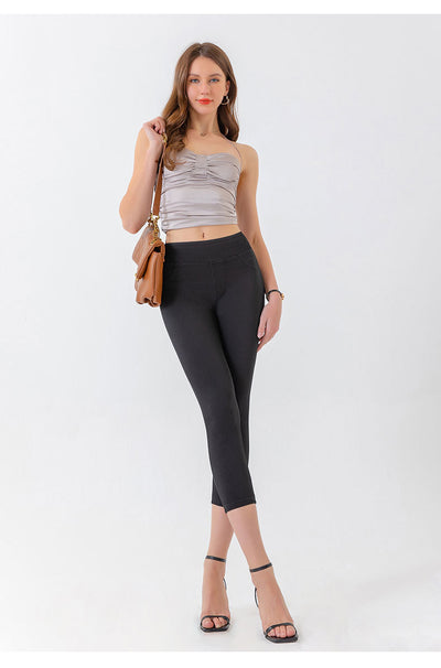 Denim Look Capri Jeggings - Slim Fit Stretch Tummy Control Legging