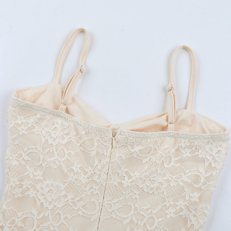 Lace camisole waist cinching sexy hip hugging skirt - Fashions Envy