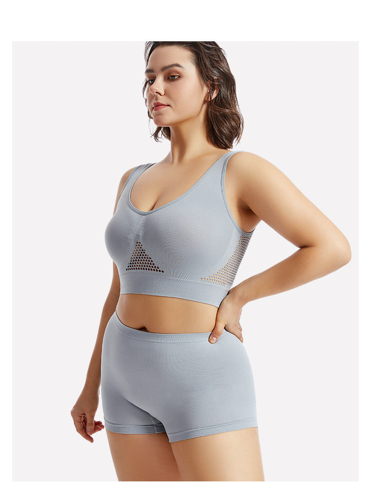 Plus Size Lingerie for Women - Seamless Sports Bra Set