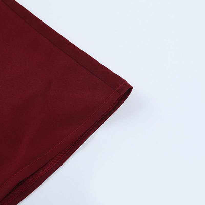 Burgundy Strapless Satin Maxi Dress - Slim Fit Prom Gown