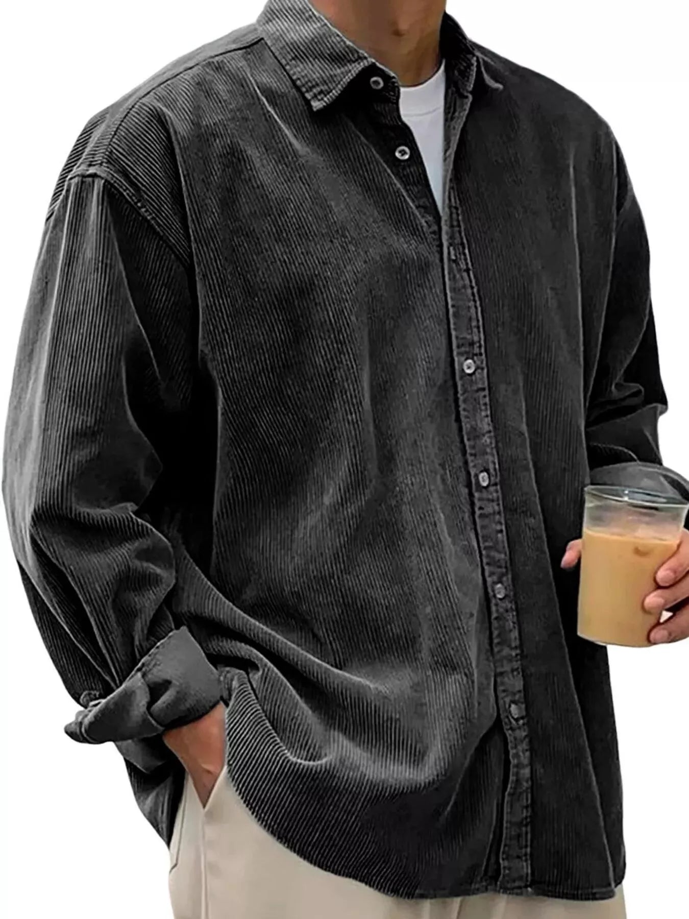 Men's Full Size Button Up Long Sleeve Shirt Plus Size - Fashions Envy
