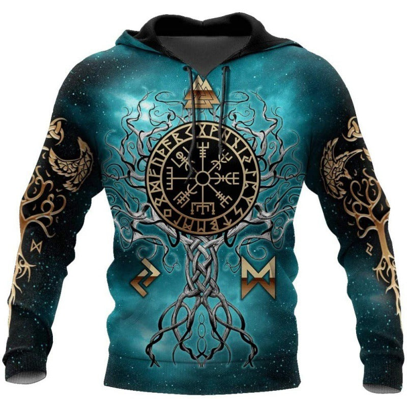 Viking Tattoo Hoodie - Anime Game Graphic Pullover