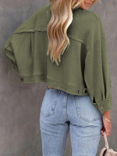 Chic Button Up Long Sleeve Jacket