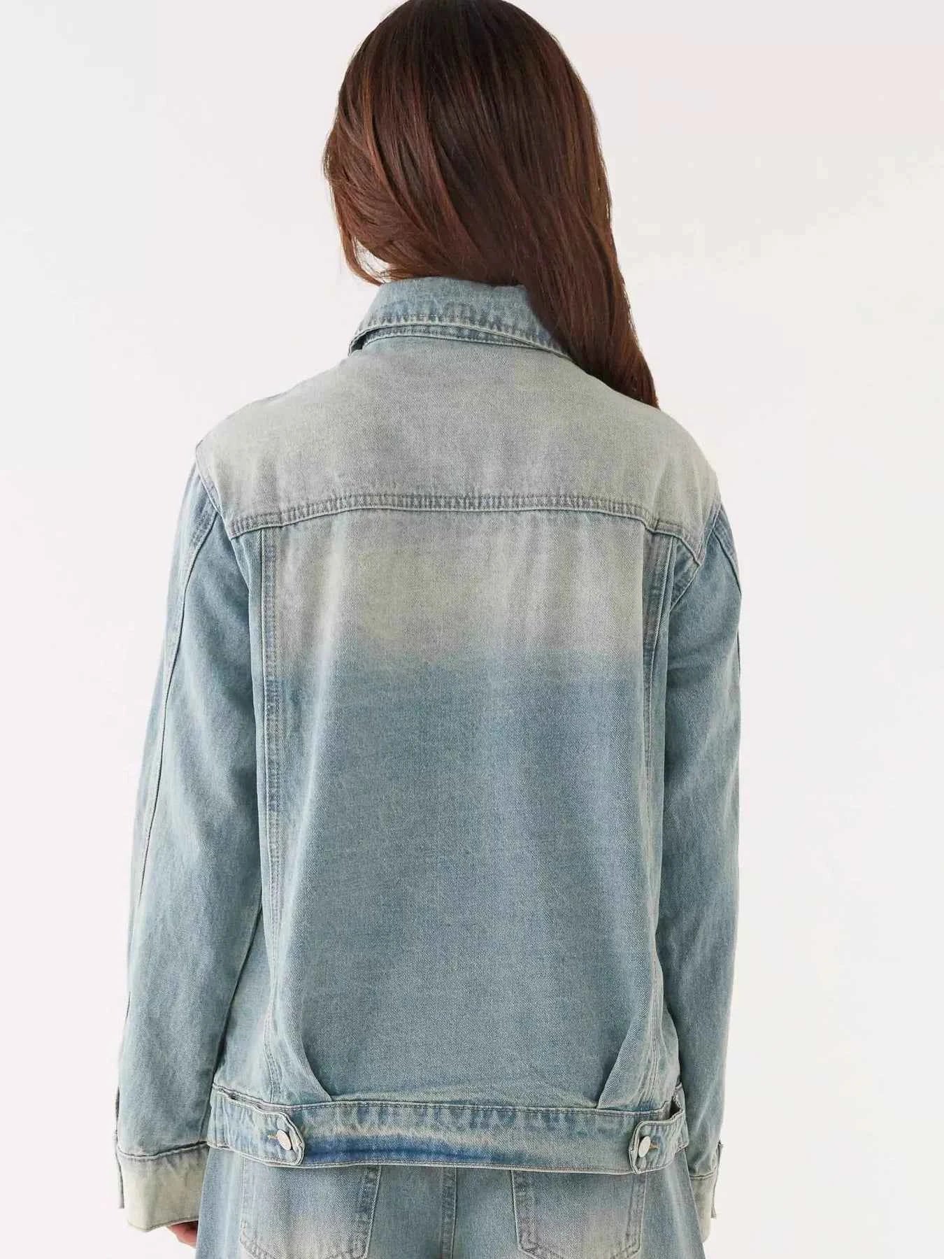 Button Up Denim Jacket and Jeans Set