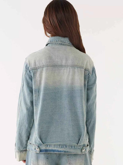 Button Up Denim Jacket and Jeans Set