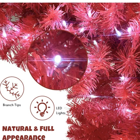 Santa Hat Christmas Tree - 6 FT Pre-Lit Artificial Fir