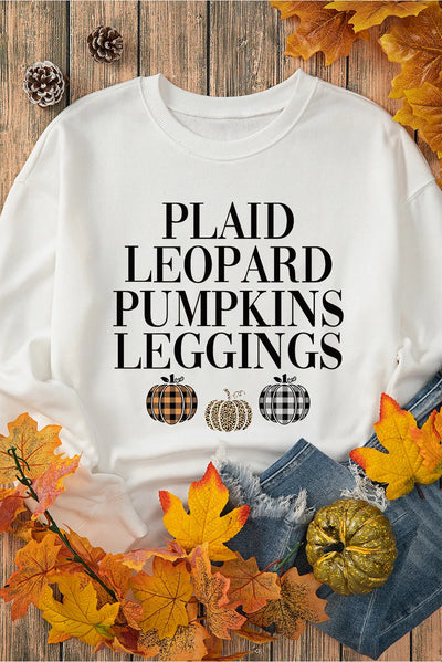 Letter Graphic Round Neck Long Sleeve Sweatshirt - Fashions Envy