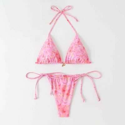 Sexy floral halterneck bikini